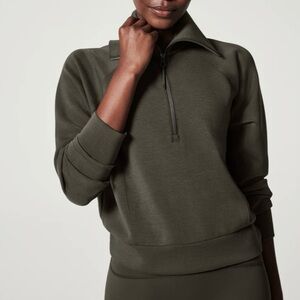 Spanx AirEssentials Lightweight Soft Half Zip Long Sleeve Top M New